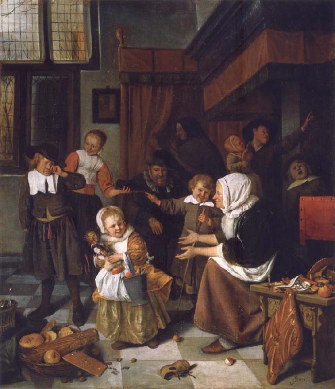 Jan Steen The Feast of St Nicholas Germany oil painting art